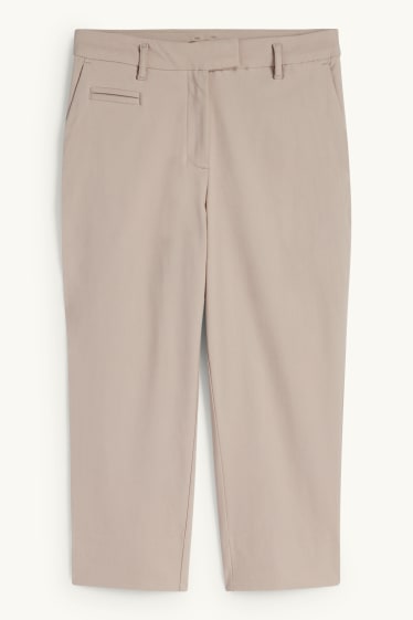 Damen - Caprihose - Mid Waist - Slim Fit - beige