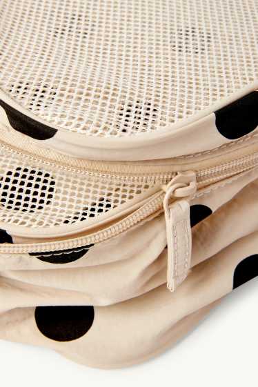 Dames - Reistas - 3-delig - met stippen - licht beige