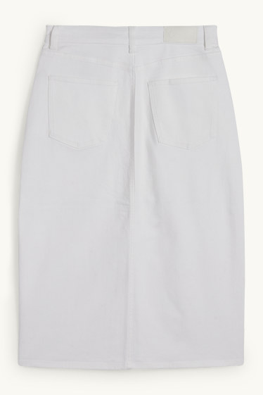Women - Denim skirt - white