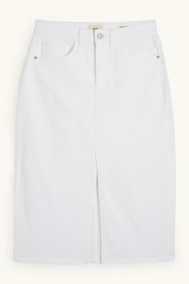 Women - Denim skirt - white