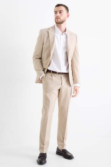 Men - Mix & match trousers - slim fit - stretch - check - beige