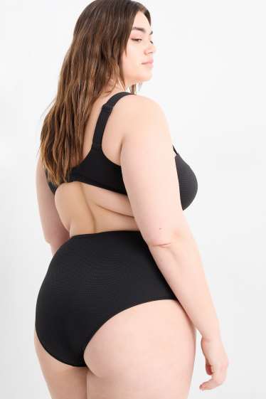 Dames - Bikinibroek - high waist - LYCRA® XTRA LIFE™ - met structuur - zwart