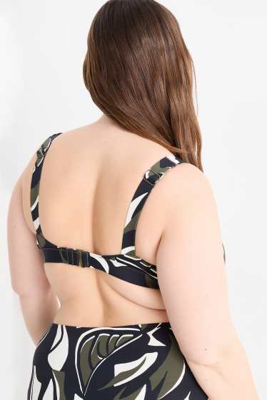 Femmes - Haut de bikini - ampliforme - LYCRA® XTRA LIFE™ - à motif - vert foncé / noir