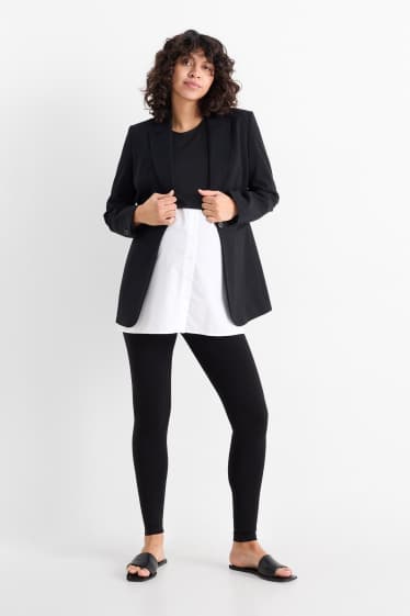 Femmes - T-shirt de grossesse - look 2-en-1 - noir / blanc