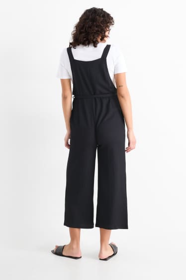 Femmes - Ensemble - T-shirt et salopette de grossesse - 2 pièces - noir / blanc