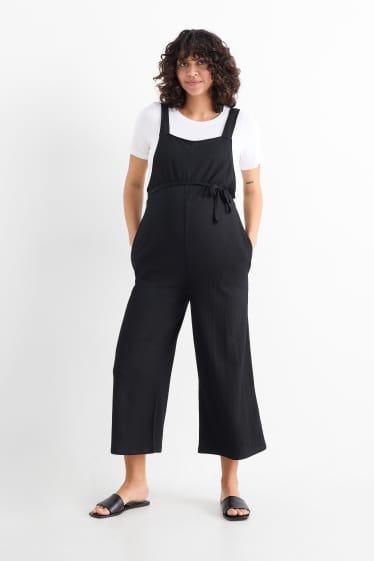 Femmes - Ensemble - T-shirt et salopette de grossesse - 2 pièces - noir / blanc