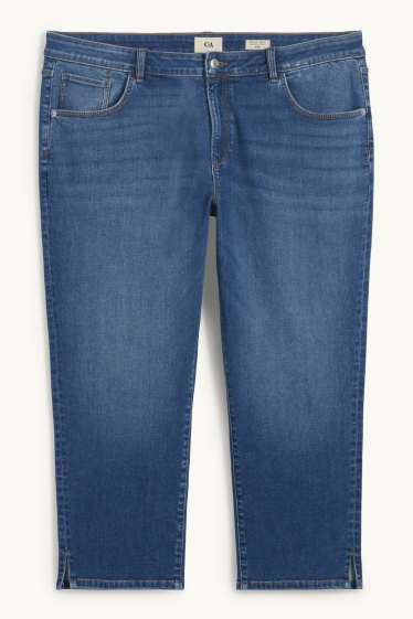 Women - Slim jeans - mid-rise waist - blue denim