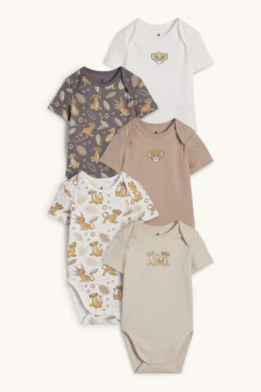 Unisex - Multipack 5er - Der König der Löwen - Baby-Body - hellbeige