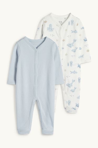 Baby Jungen - Multipack 2er - Meerestiere - Baby-Schlafanzug - hellblau