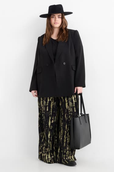 Mujer - Pantalón de tela - high waist - wide leg - estampado - verde