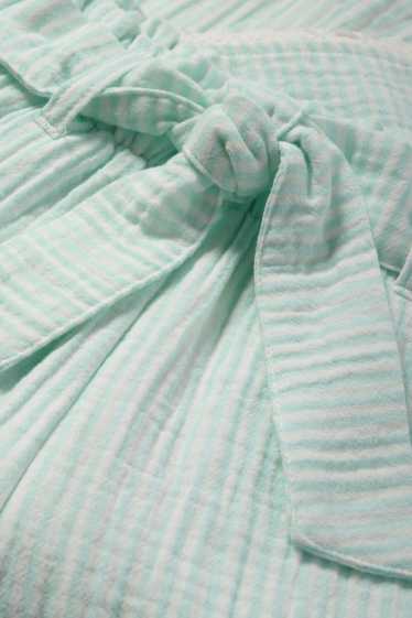 Nena - Pantalons de tela - de ratlles - texturat - turquesa