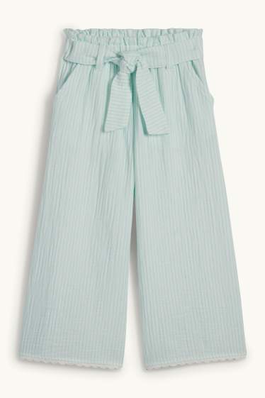 Nena - Pantalons de tela - de ratlles - texturat - turquesa