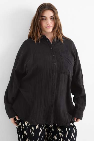 Donna - Blusa in mussola - nero