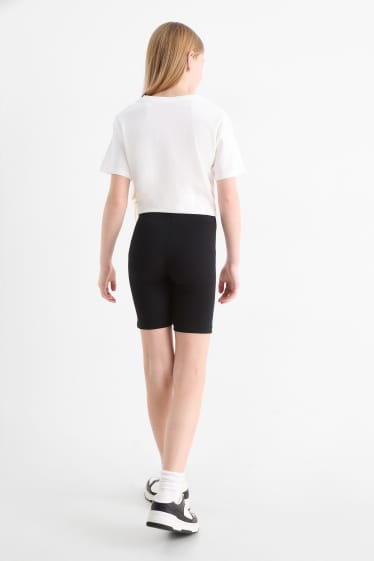 Kinder Mädchen - Multipack 2er - Radlerhose - schwarz