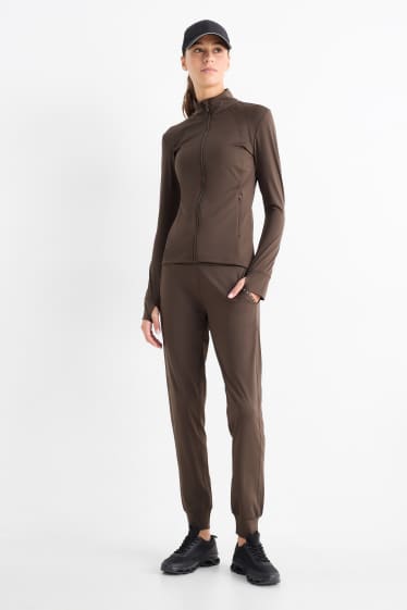 Femmes - Pantalon de jogging de sport - 4 Way Stretch - protection UV - marron