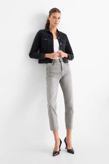 Donna - Mom jeans - vita alta - LYCRA® - jeans grigio chiaro