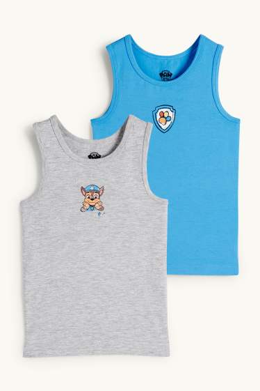 Kinderen: jongens - Set van 2 - PAW Patrol - Chase - singlet - lichtblauw