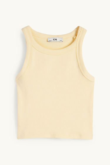 Niñas - Top - de canalé - amarillo claro