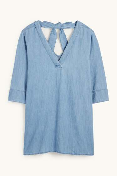 Dames - Tuniekjurk van denim - jeanslichtblauw