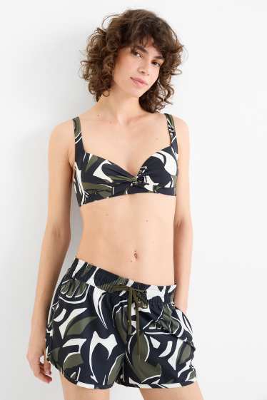 Femei - Top bikini - vătuit - LYCRA® XTRA LIFE™ - cu model - negru