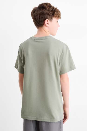 Kinder Buben - Multipack 3er - Sneaker und Skater - Kurzarmshirt - gelb