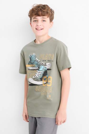 Kinder Buben - Multipack 3er - Sneaker und Skater - Kurzarmshirt - gelb