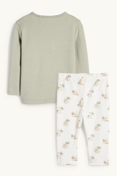 Baby Jungen - Safari - Baby-Pyjama - 2 teilig - hellgrün