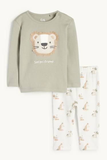 Baby Jungen - Safari - Baby-Pyjama - 2 teilig - hellgrün