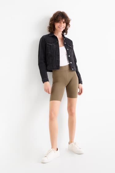 Dames - Set van 2 - fietsbroeken - kaki