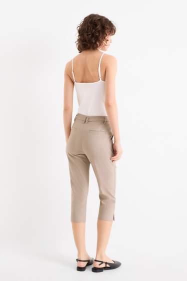 Damen - Caprihose - Mid Waist - Slim Fit - beige