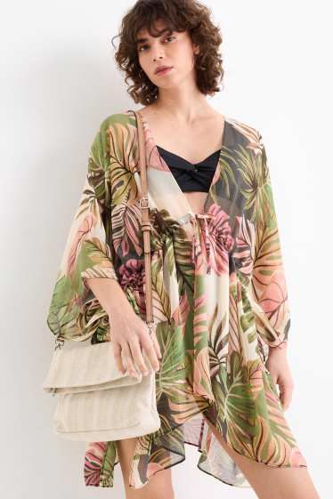 Femmes - Sac à bandoulière doté d’une bandoulière amovible - à rayures - beige clair