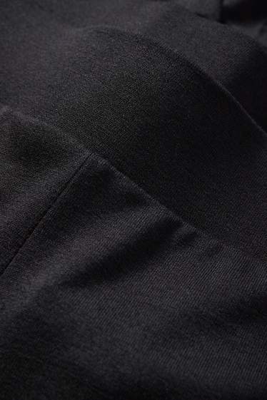 Femei - Pantaloni din jerseu - talie medie - wide leg - negru