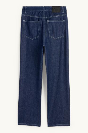 Dámské - Baggy jeans - mid waist - džíny - tmavomodré