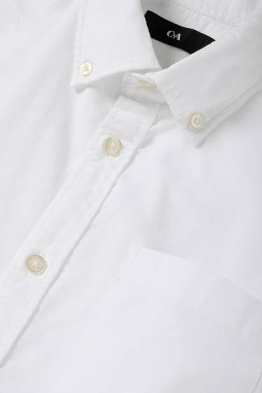 Herren - Hemd - Regular Fit - Button-down - weiss