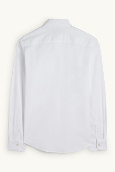 Herren - Hemd - Regular Fit - Button-down - weiss