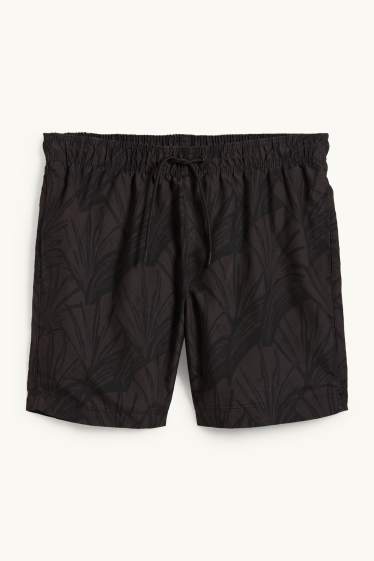 Hommes - Short de bain - à motif - noir