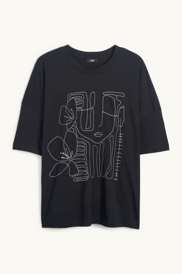 Women - T-shirt - regular fit - black