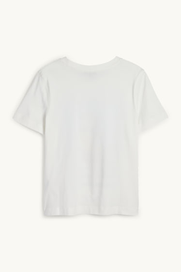 Mujer - Camiseta con pedrería - regular fit - blanco