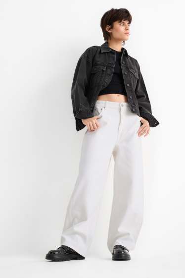 Femmes - Balloon jean - mid waist - blanc
