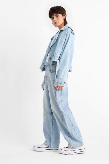 Dámské - Balloon jeans - mid waist - džíny - světle modré