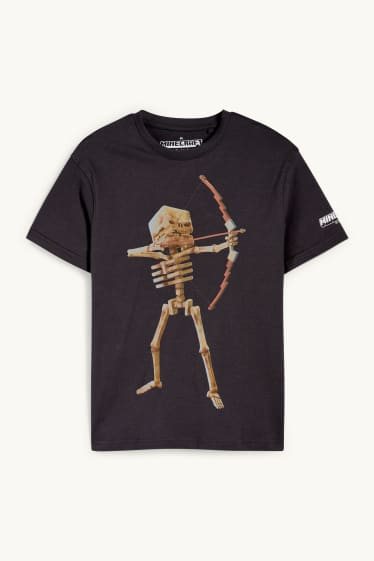 Kinder Jungen - Minecraft - Kurzarmshirt - dunkelgrau
