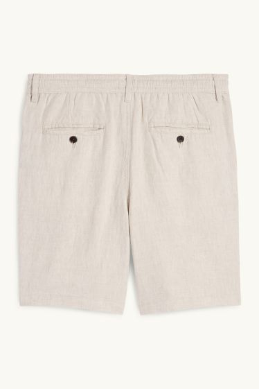 Uomo - Shorts - misto lino - beige chiaro