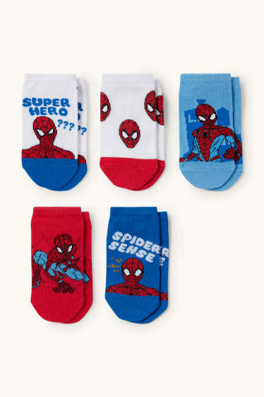 Kinder Jungen - Multipack 5er - Spider-Man - Socken mit Motiv - blau