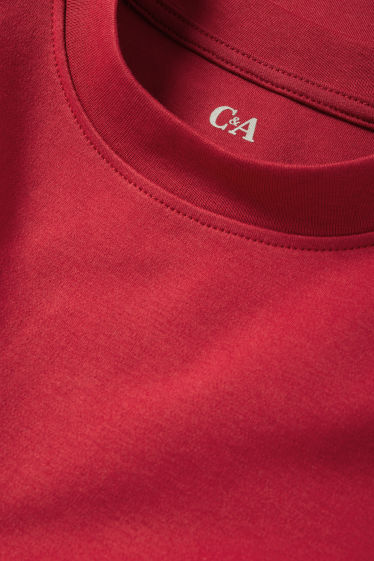 Women - T-shirt - slim fit - dark red