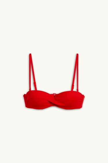 Damen - Bikini-Top - Bandeau - wattiert - LYCRA® XTRA LIFE™ - rot