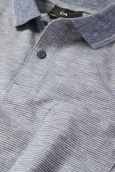 Home - Polo - regular fit - de ratlles - blau