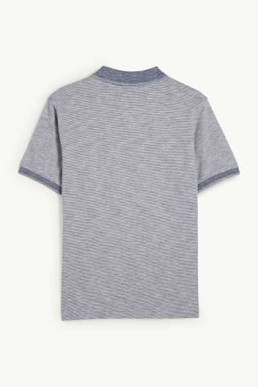 Home - Polo - regular fit - de ratlles - blau