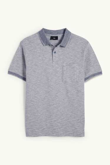 Home - Polo - regular fit - de ratlles - blau