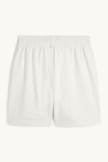 Femmes - Short basique en molleton - blanc