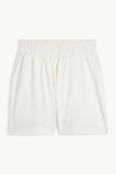 Femmes - Short basique en molleton - blanc